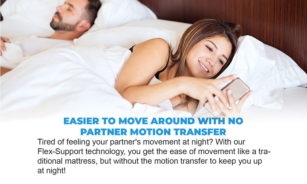 easier to move memory foam motion transfer