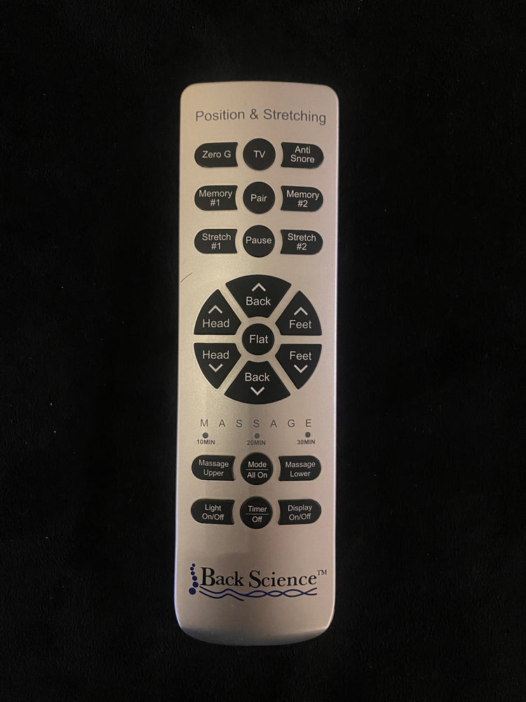 BackFlex 3 adjustabl base simple remote with zero gravity and memory buttons.