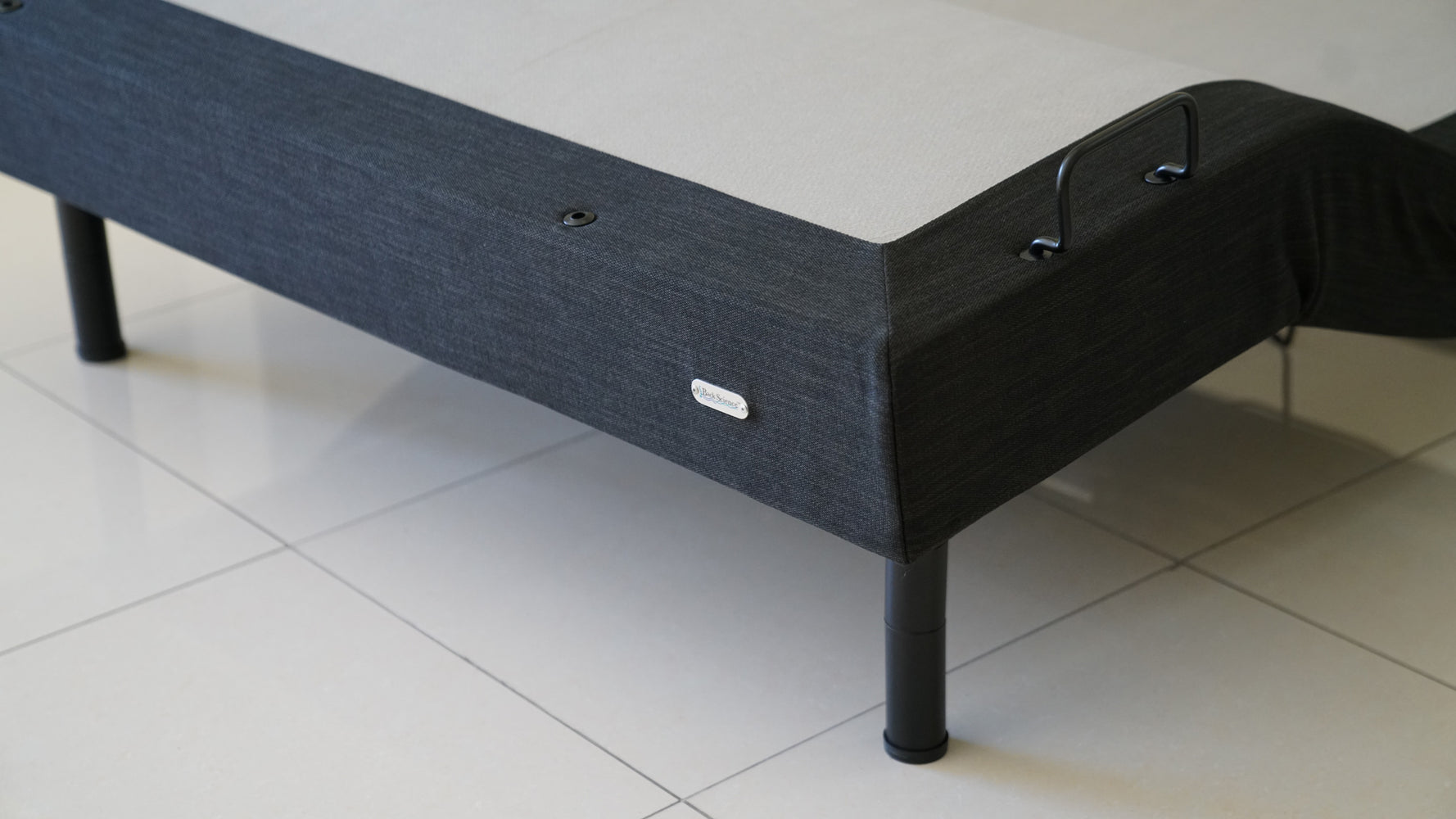 Corner of BackFlex 3 adjustable base for back support queen size in showroom