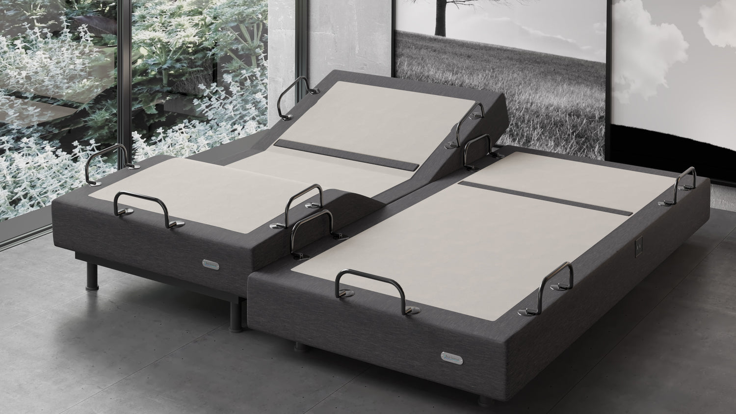 BackFlex 3 adjustable base for lumbar support in split king bedroom scene