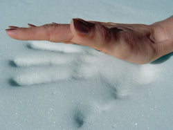 Cooling memory foam handprint impression
