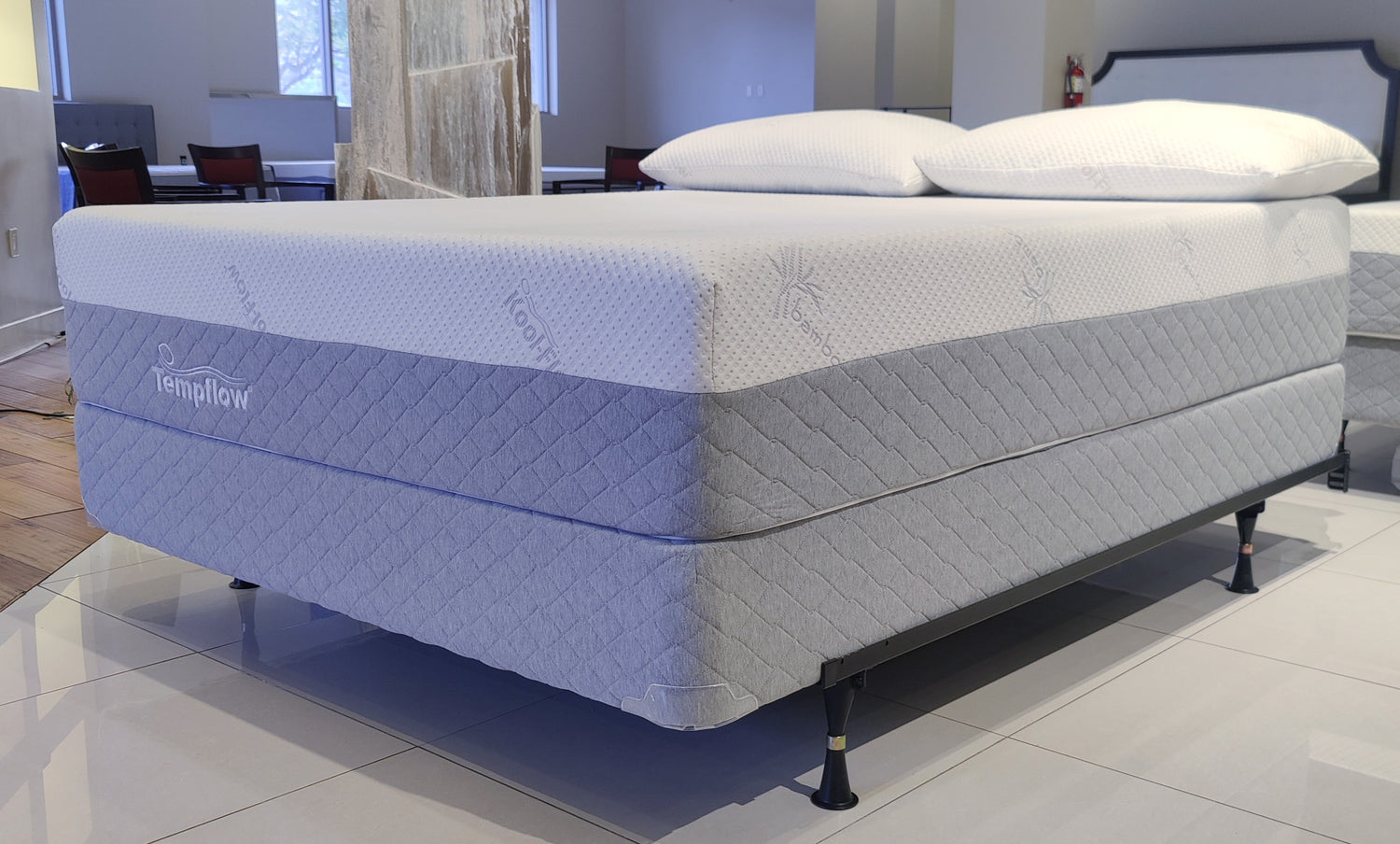 True Platform box foundation with Tempflow mattress on top