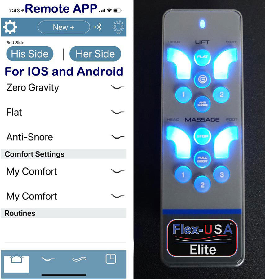 Adjustable Mattress Smart Phone Remote Control